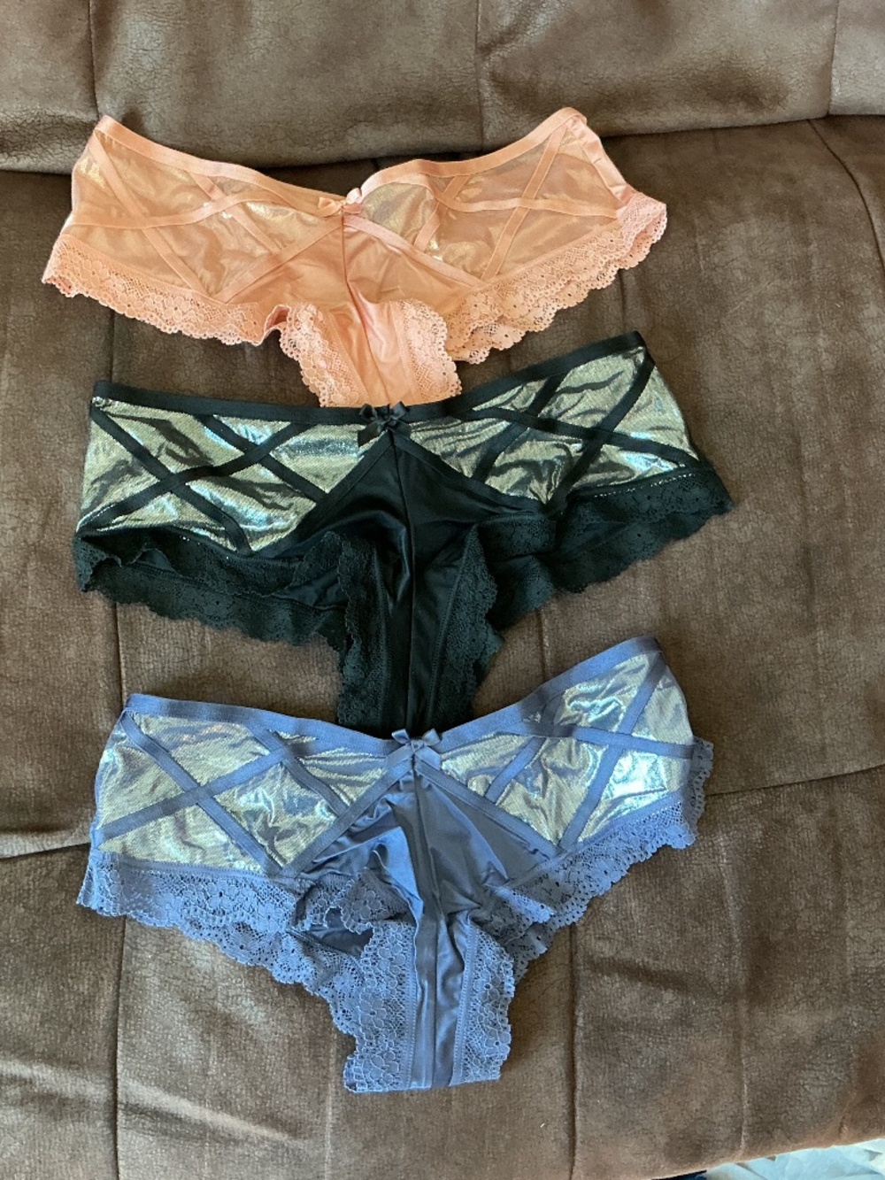 Victoria’s Secret Shimmery Cheeky Panty Lot of 3